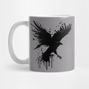 flying black raven Mug